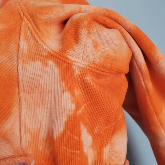 TNA Cozy Fleece Orange Tie Dye Boyfriend Crop Top Size 1 - Picture 4 of 11